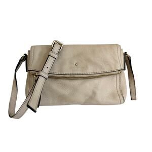 Kate Spade Crossbody Bag Pebbled Leather Tan Small Cobble Hill Ellen Foldover